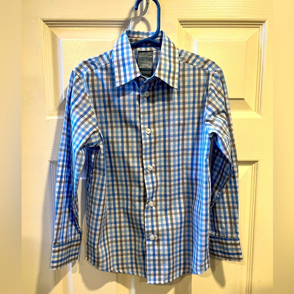 NAUTICA Boys Plaid Dress Shirt